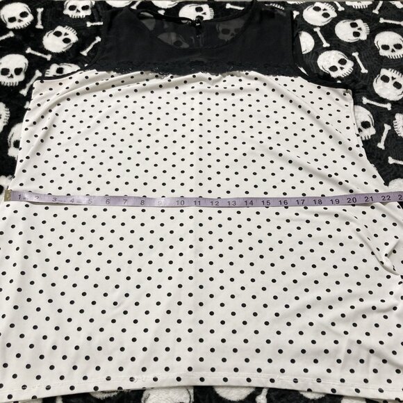 CLIENTELE Plus-size black and white polka dot sleeveless shirt ~ XL XXL tank top - Picture 10 of 13